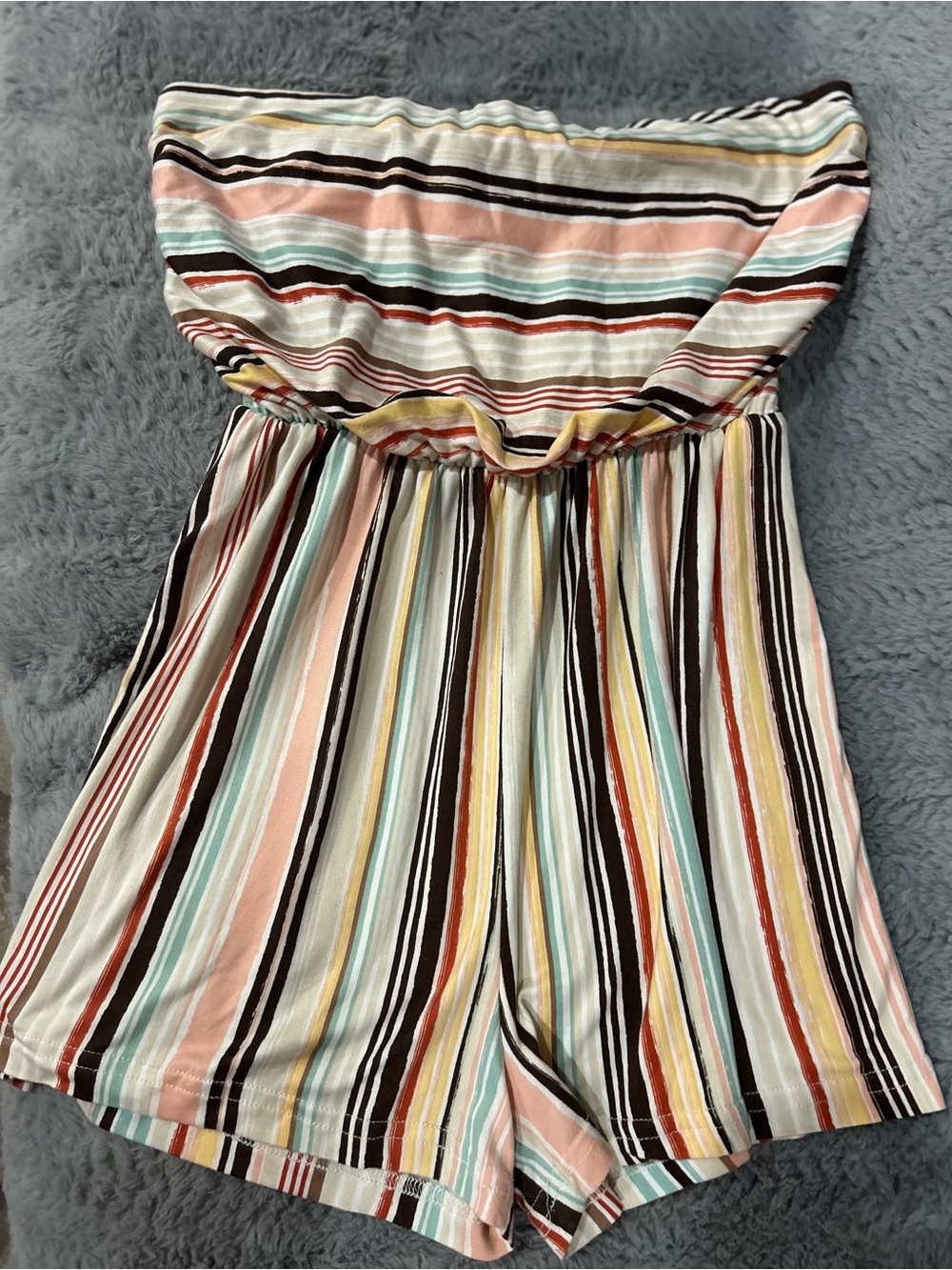 Striped Strapless Romper multicolored Size Juniors L